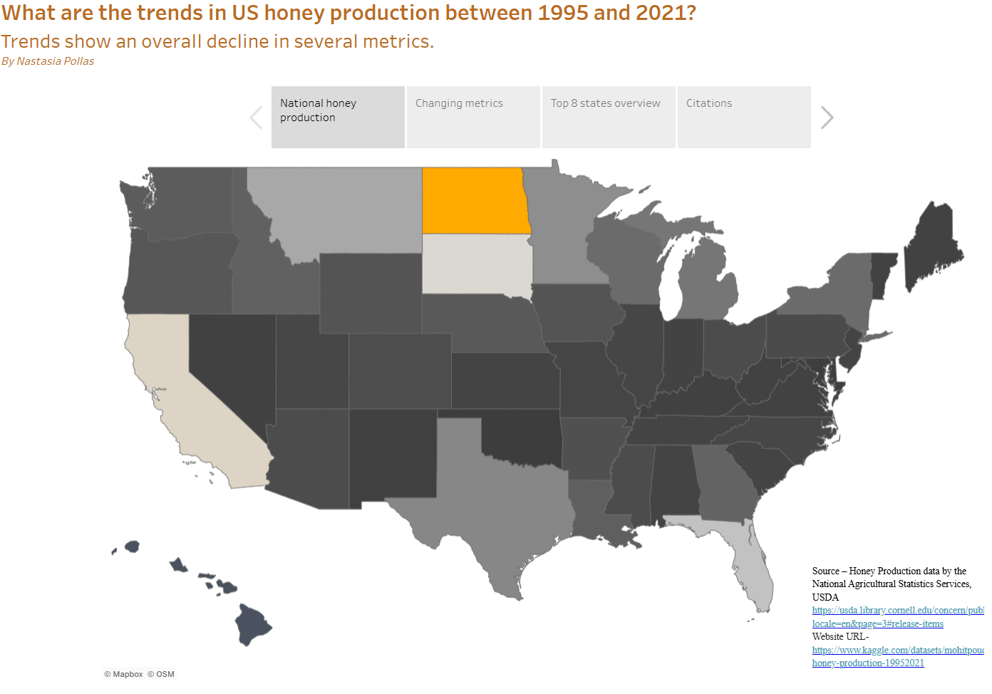 map of honey production
