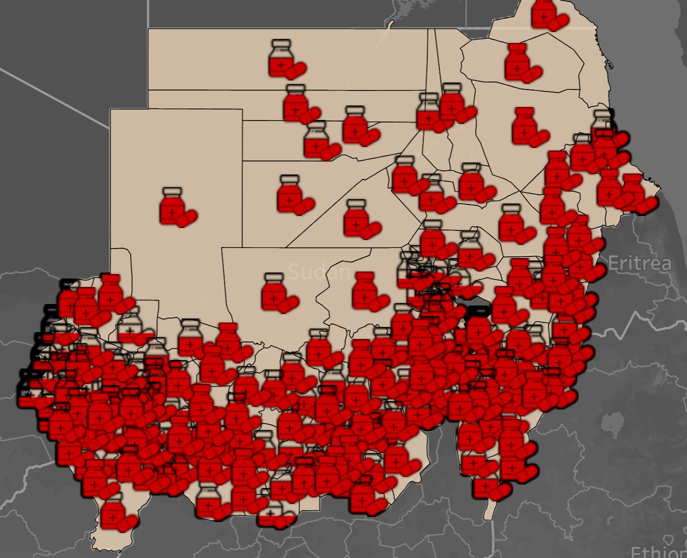 map of Sudan and South Sudan